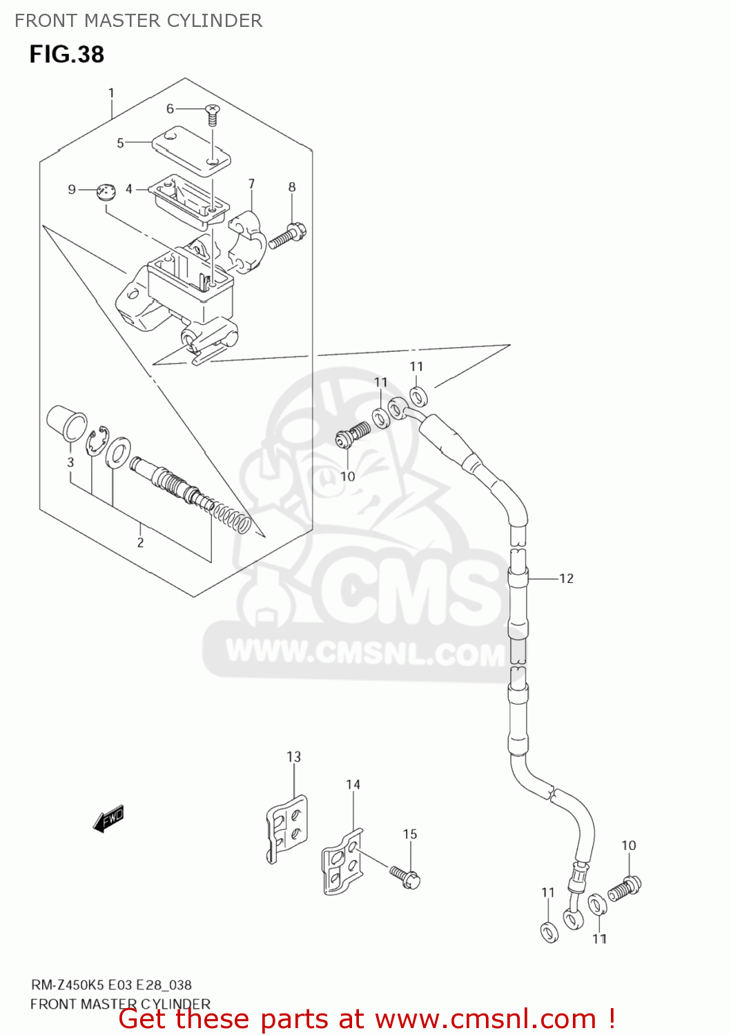 FRONT MASTER CYLINDER RM-Z450 2006 (K6) USA (E03) RMZ450 RM Z450