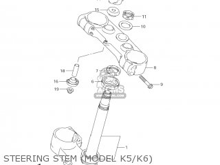 STEERING STEM (MODEL K5/K6) - RM-Z450 2006 (K6) USA (E03) RMZ450 RM Z450