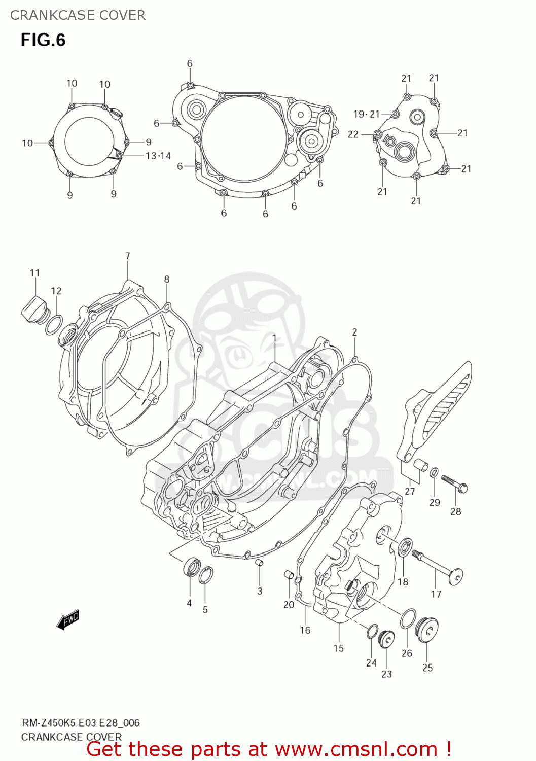 CRANKCASE COVER RM-Z450 2007 (K7) USA (E03) RMZ450 RM Z450