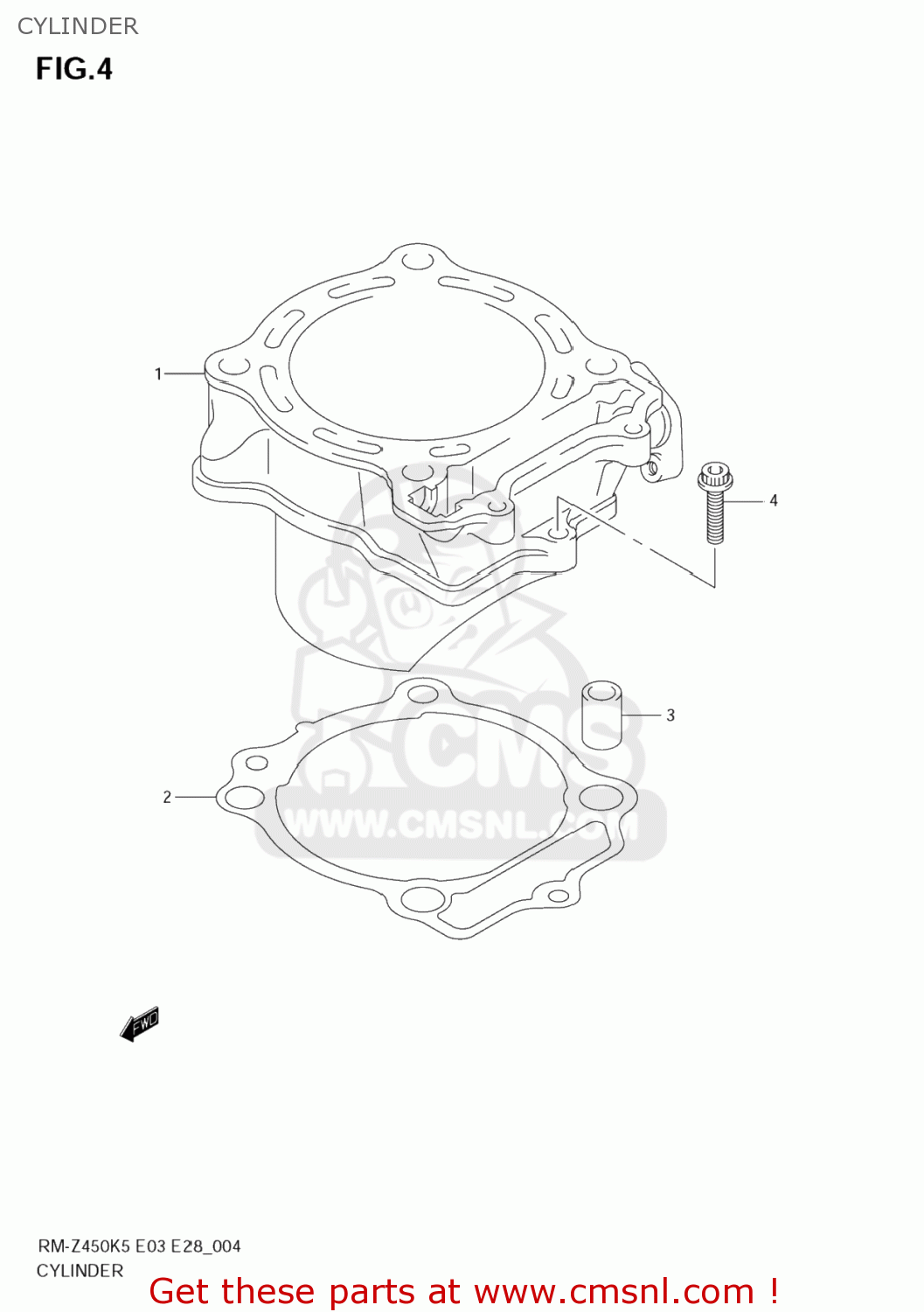 CYLINDER RM-Z450 2007 (K7) USA (E03) RMZ450 RM Z450