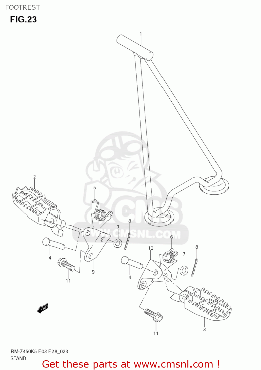 FOOTREST RM-Z450 2007 (K7) USA (E03) RMZ450 RM Z450