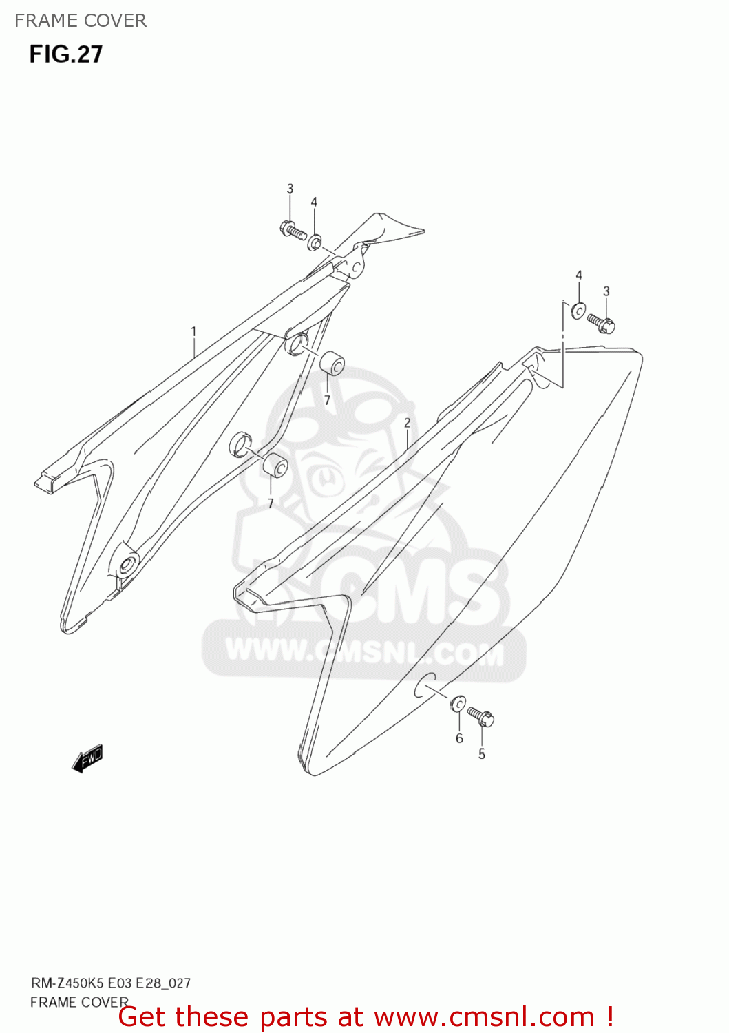 FRAME COVER RM-Z450 2007 (K7) USA (E03) RMZ450 RM Z450