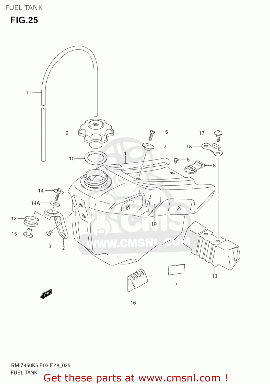 FUEL TANK RM-Z450 2007 (K7) USA (E03) RMZ450 RM Z450