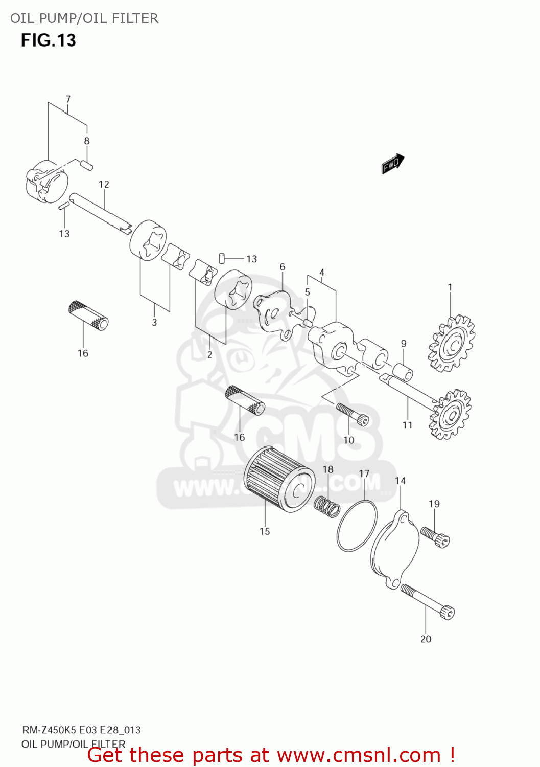 OIL PUMP/OIL FILTER RM-Z450 2007 (K7) USA (E03) RMZ450 RM Z450