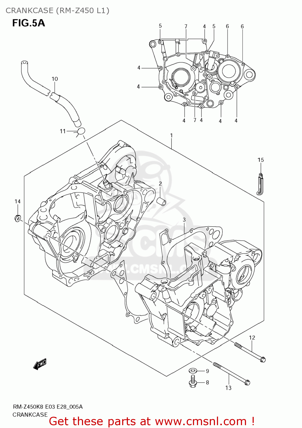 CRANKCASE (RM-Z450 L1) RM-Z450 2008 (K8) USA (E03) RMZ450 RM Z450