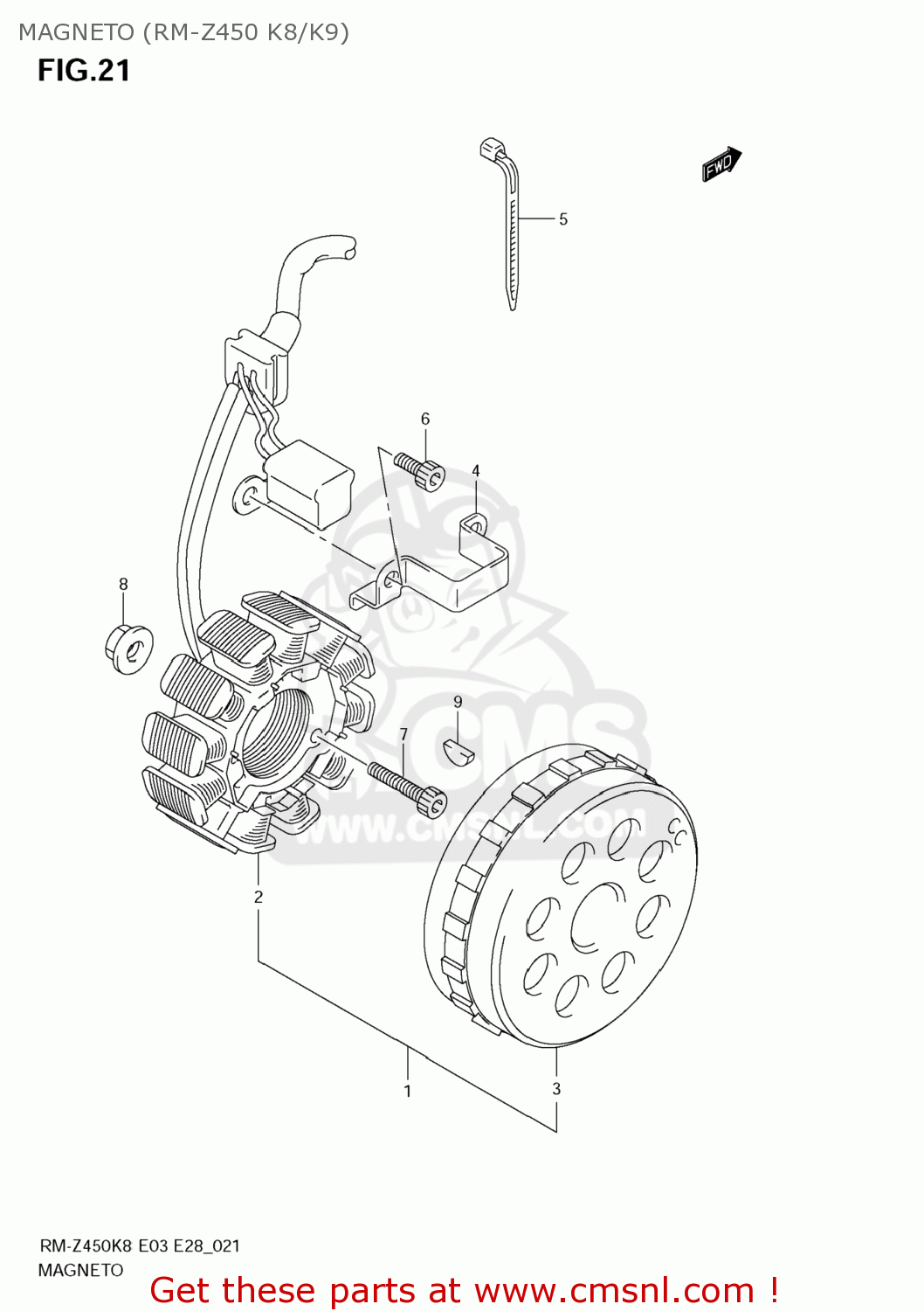 MAGNETO (RM-Z450 K8/K9) RM-Z450 2008 (K8) USA (E03) RMZ450 RM Z450