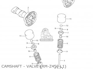 CAMSHAFT - VALVE (RM-Z450 L1) - RM-Z450 2008 (K8) USA (E03) RMZ450 RM Z450