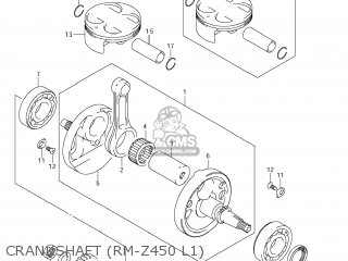 CRANKSHAFT (RM-Z450 L1) - RM-Z450 2008 (K8) USA (E03) RMZ450 RM Z450