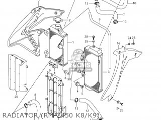 RADIATOR (RM-Z450 K8/K9) - RM-Z450 2008 (K8) USA (E03) RMZ450 RM Z450