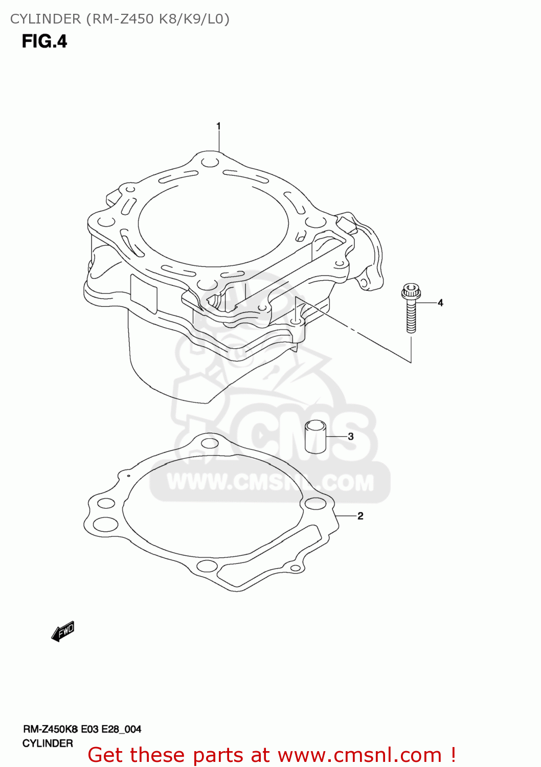CYLINDER (RM-Z450 K8/K9/L0) RM-Z450 2009 (K9) USA (E03) RMZ450 RM Z450