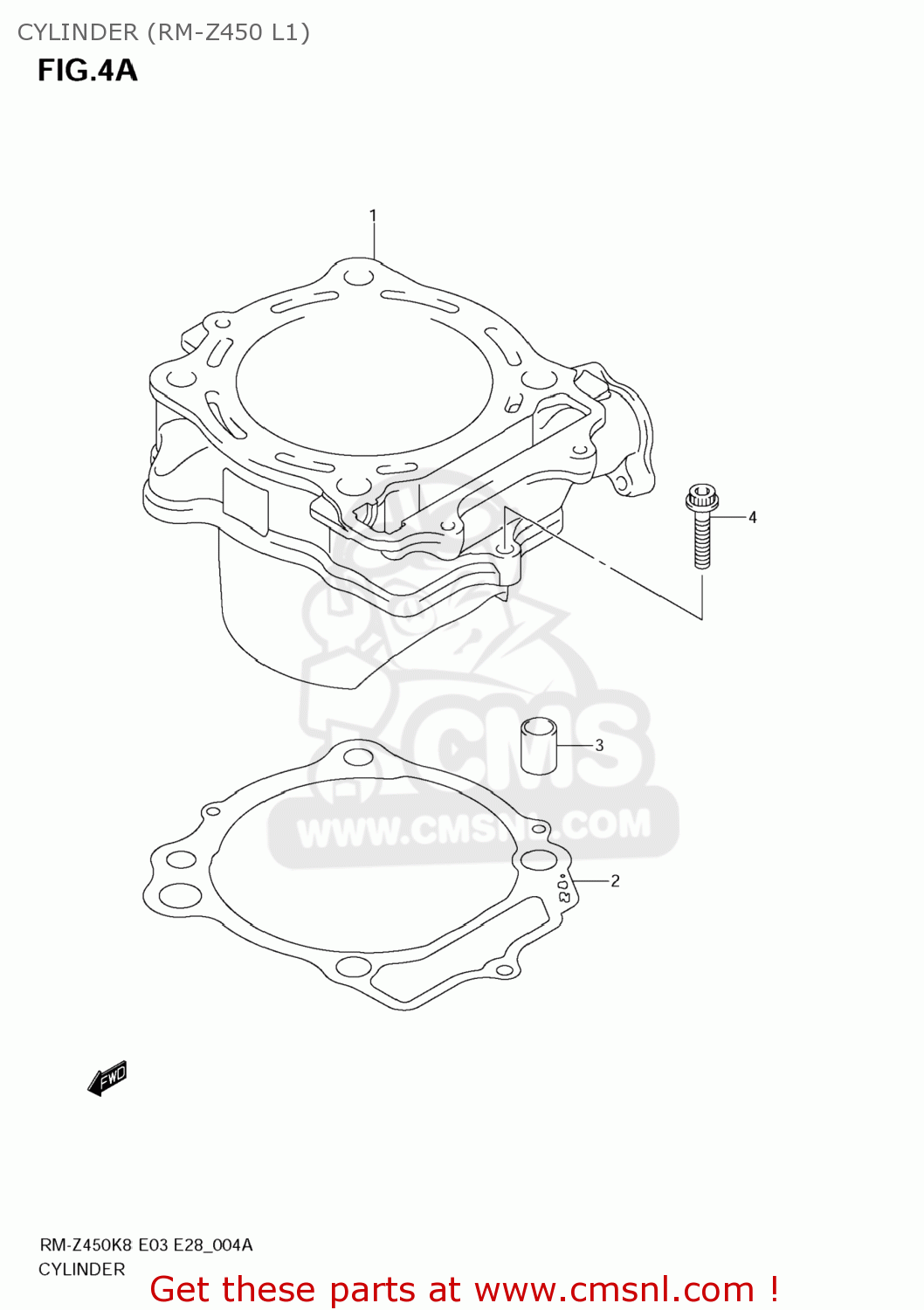 CYLINDER (RM-Z450 L1) RM-Z450 2009 (K9) USA (E03) RMZ450 RM Z450