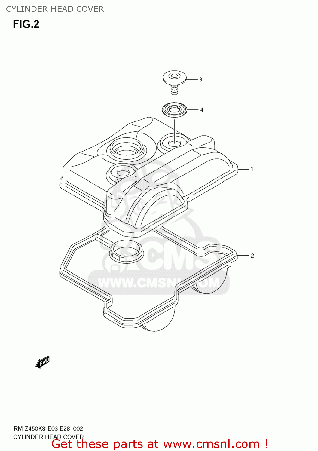 CYLINDER HEAD COVER RM-Z450 2009 (K9) USA (E03) RMZ450 RM Z450