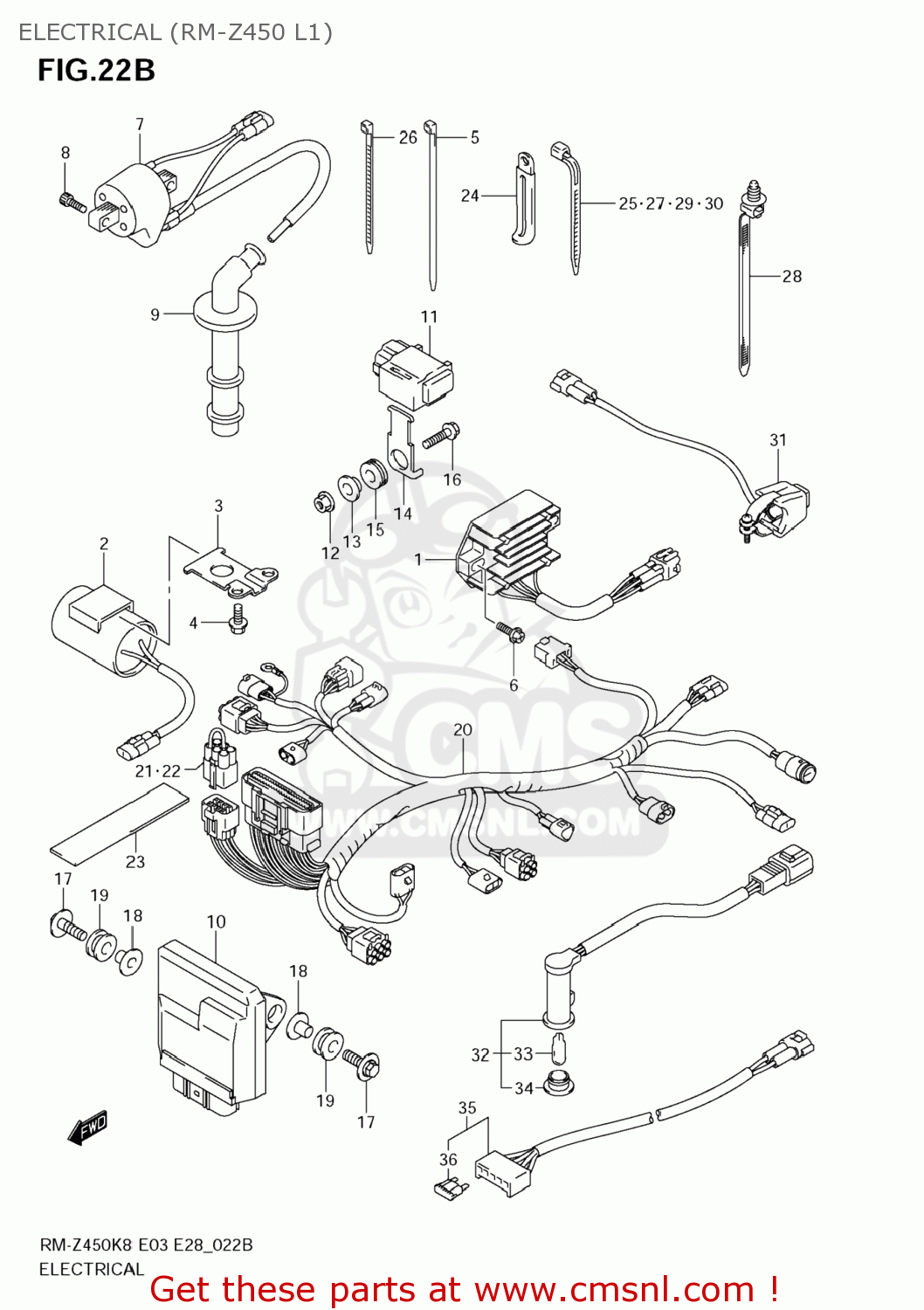 ELECTRICAL (RM-Z450 L1) RM-Z450 2009 (K9) USA (E03) RMZ450 RM Z450