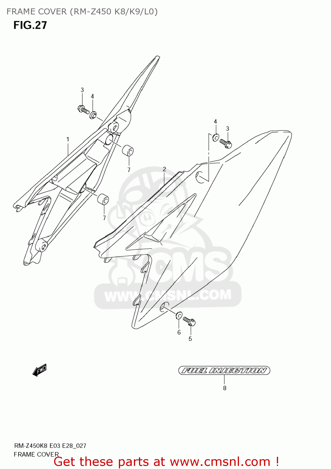 FRAME COVER (RM-Z450 K8/K9/L0) RM-Z450 2009 (K9) USA (E03) RMZ450 RM Z450