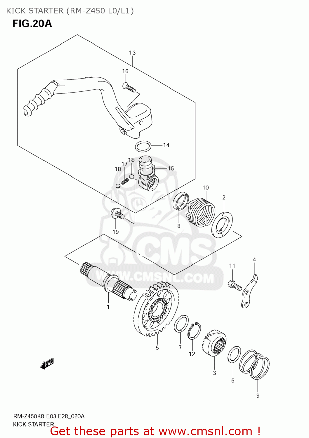 KICK STARTER (RM-Z450 L0/L1) RM-Z450 2009 (K9) USA (E03) RMZ450 RM Z450