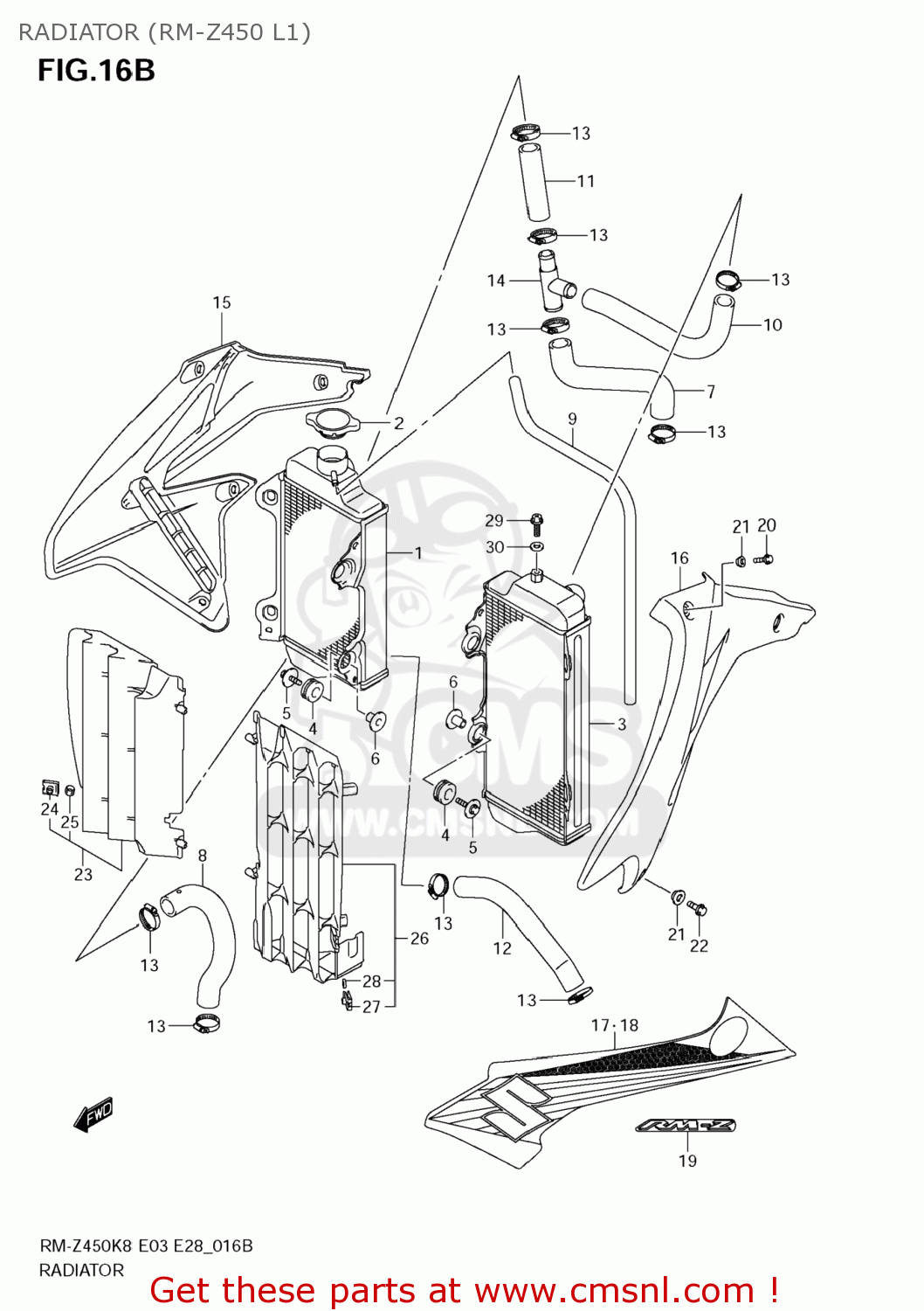 RADIATOR (RM-Z450 L1) RM-Z450 2009 (K9) USA (E03) RMZ450 RM Z450