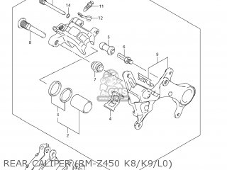 REAR CALIPER (RM-Z450 K8/K9/L0) - RM-Z450 2009 (K9) USA (E03) RMZ450 RM Z450