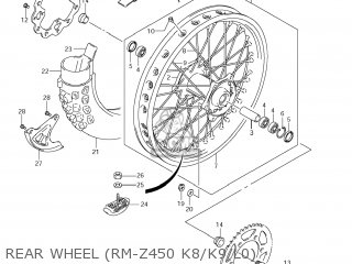 REAR WHEEL (RM-Z450 K8/K9/L0) - RM-Z450 2009 (K9) USA (E03) RMZ450 RM Z450
