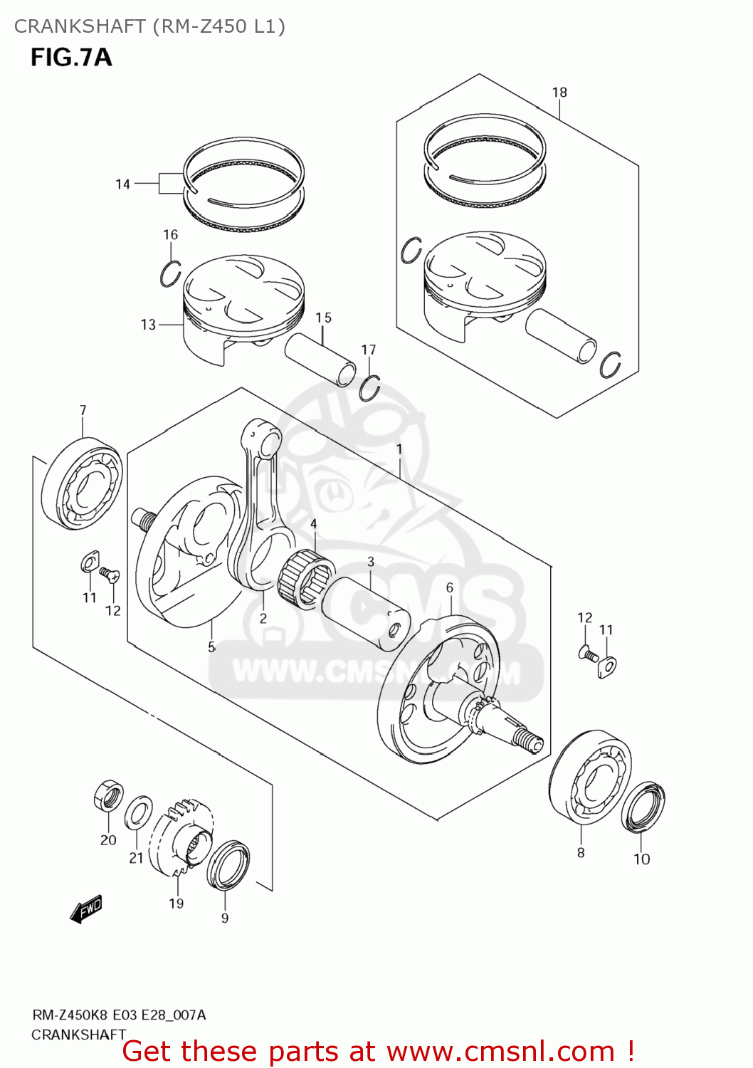 CRANKSHAFT (RM-Z450 L1) RM-Z450 2010 (L0) USA (E03) RMZ450 RM Z450