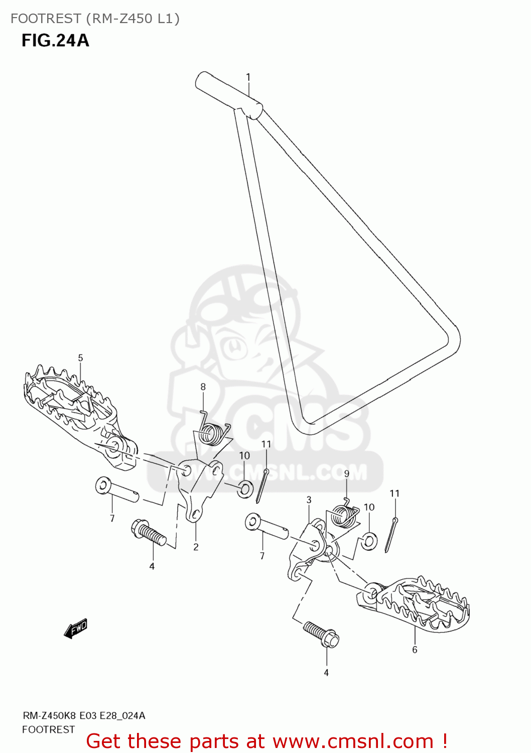 FOOTREST (RM-Z450 L1) RM-Z450 2010 (L0) USA (E03) RMZ450 RM Z450