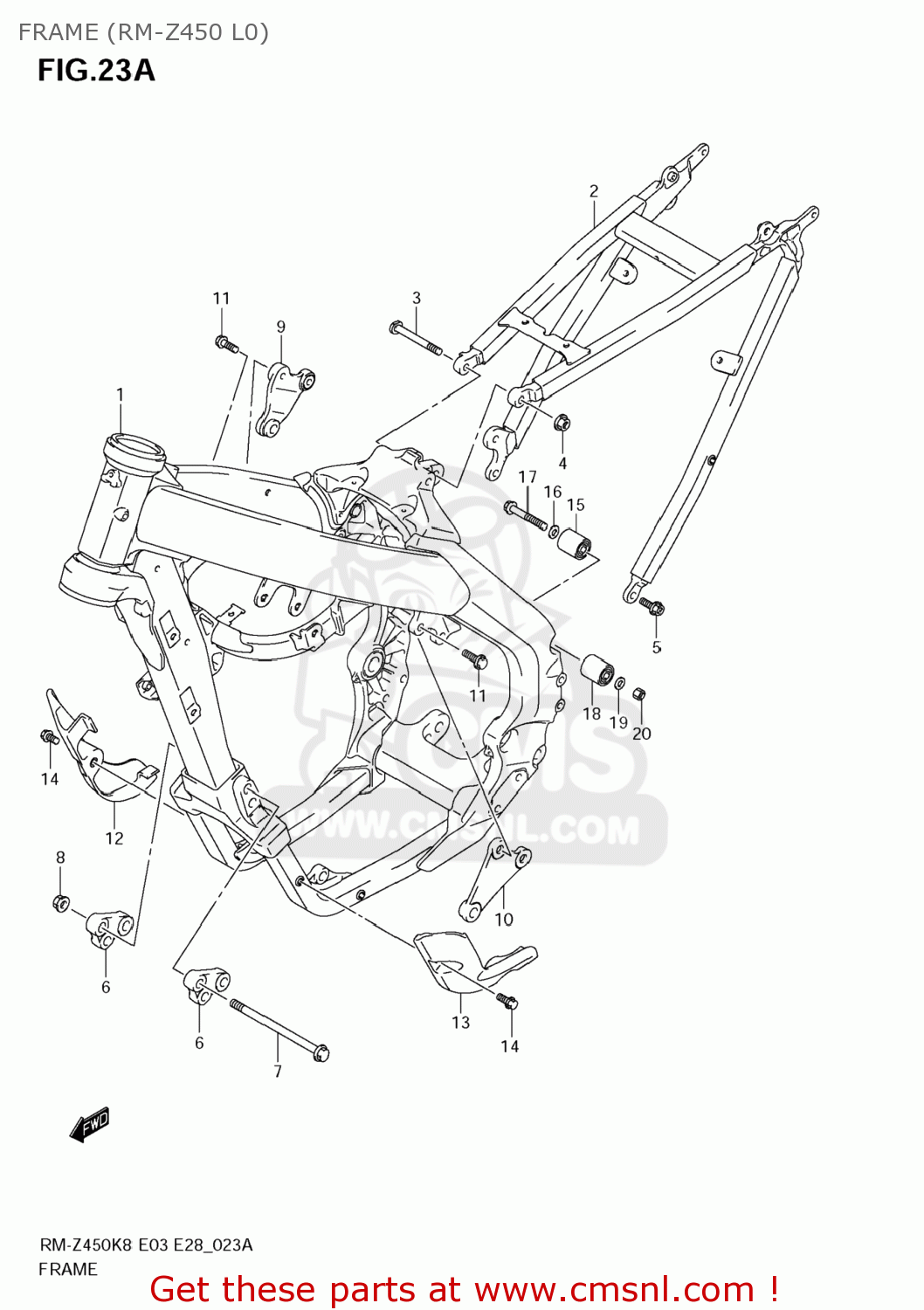 FRAME (RM-Z450 L0) RM-Z450 2010 (L0) USA (E03) RMZ450 RM Z450