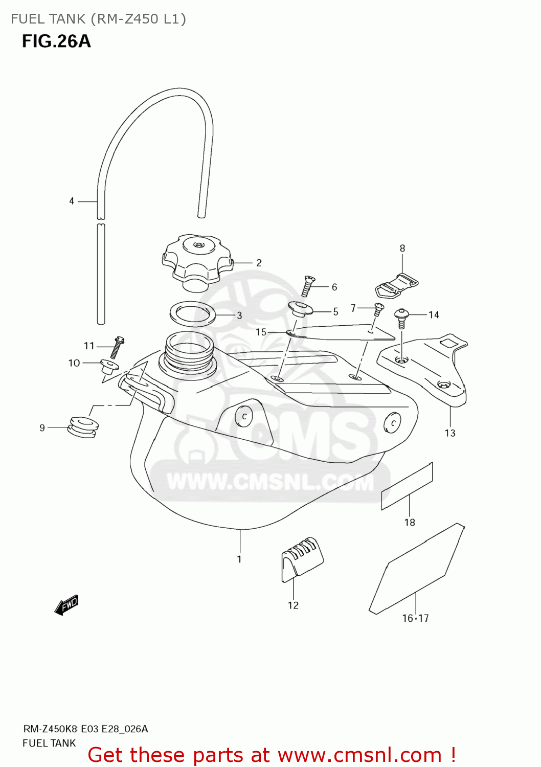 FUEL TANK (RM-Z450 L1) RM-Z450 2010 (L0) USA (E03) RMZ450 RM Z450