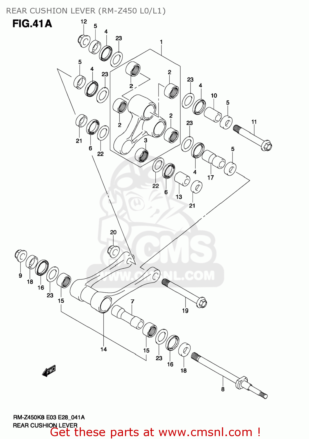 REAR CUSHION LEVER (RM-Z450 L0/L1) RM-Z450 2010 (L0) USA (E03) RMZ450 RM Z450
