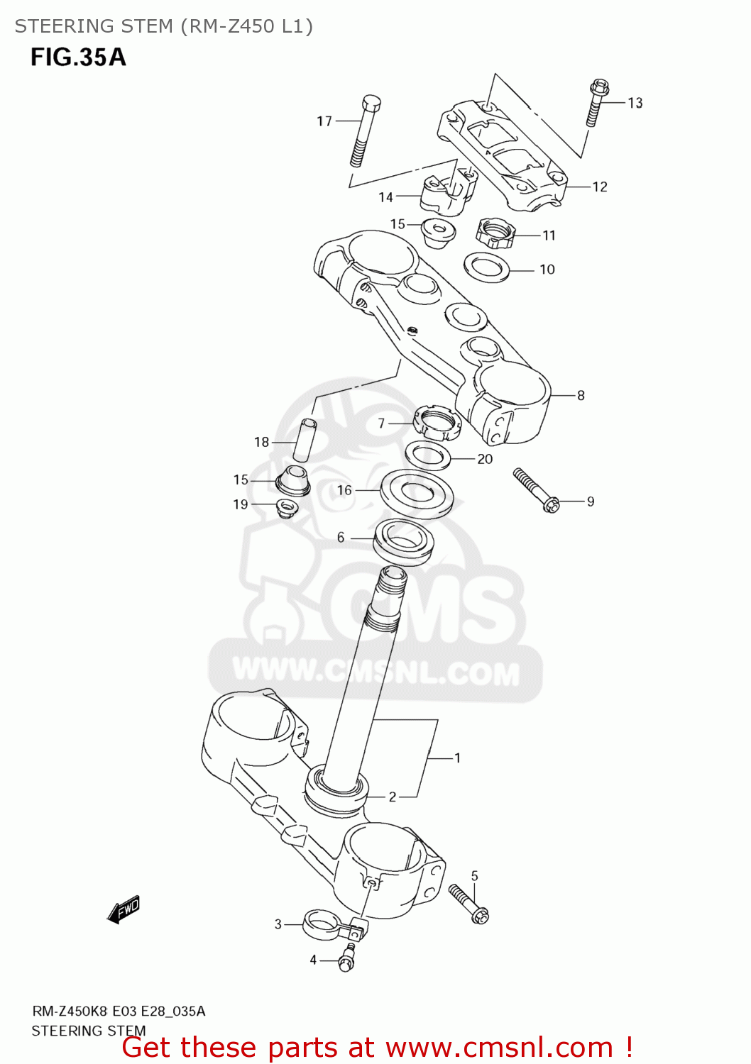 STEERING STEM (RM-Z450 L1) RM-Z450 2010 (L0) USA (E03) RMZ450 RM Z450