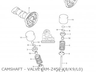 CAMSHAFT - VALVE (RM-Z450 K8/K9/L0) - RM-Z450 2010 (L0) USA (E03) RMZ450 RM Z450