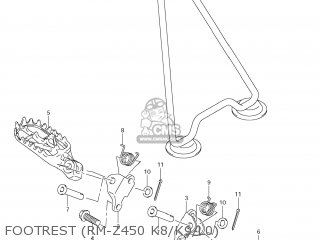 FOOTREST (RM-Z450 K8/K9/L0) - RM-Z450 2010 (L0) USA (E03) RMZ450 RM Z450