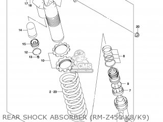 REAR SHOCK ABSORBER (RM-Z450 K8/K9) - RM-Z450 2010 (L0) USA (E03) RMZ450 RM Z450