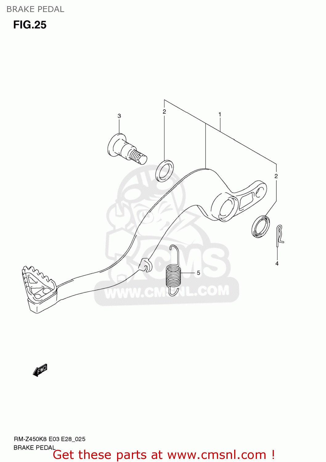 BRAKE PEDAL RM-Z450 2011 (L1) USA (E03) RMZ450 RM Z450