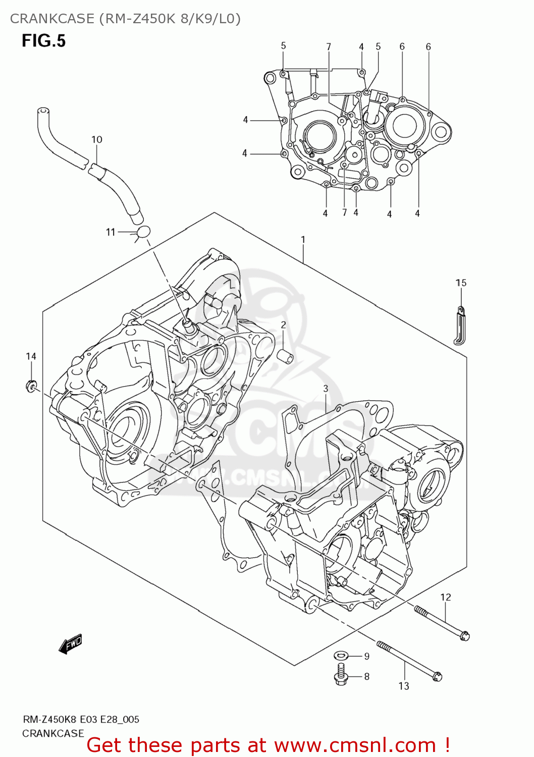 CRANKCASE (RM-Z450K 8/K9/L0) RM-Z450 2011 (L1) USA (E03) RMZ450 RM Z450