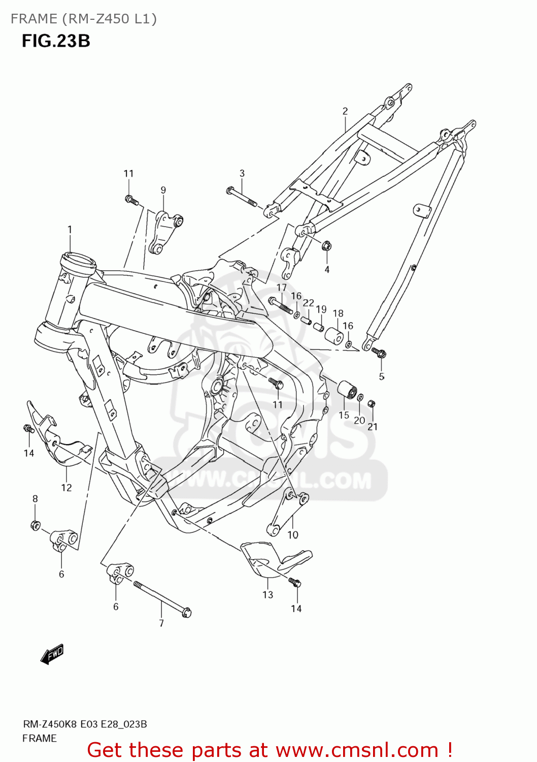 FRAME (RM-Z450 L1) RM-Z450 2011 (L1) USA (E03) RMZ450 RM Z450