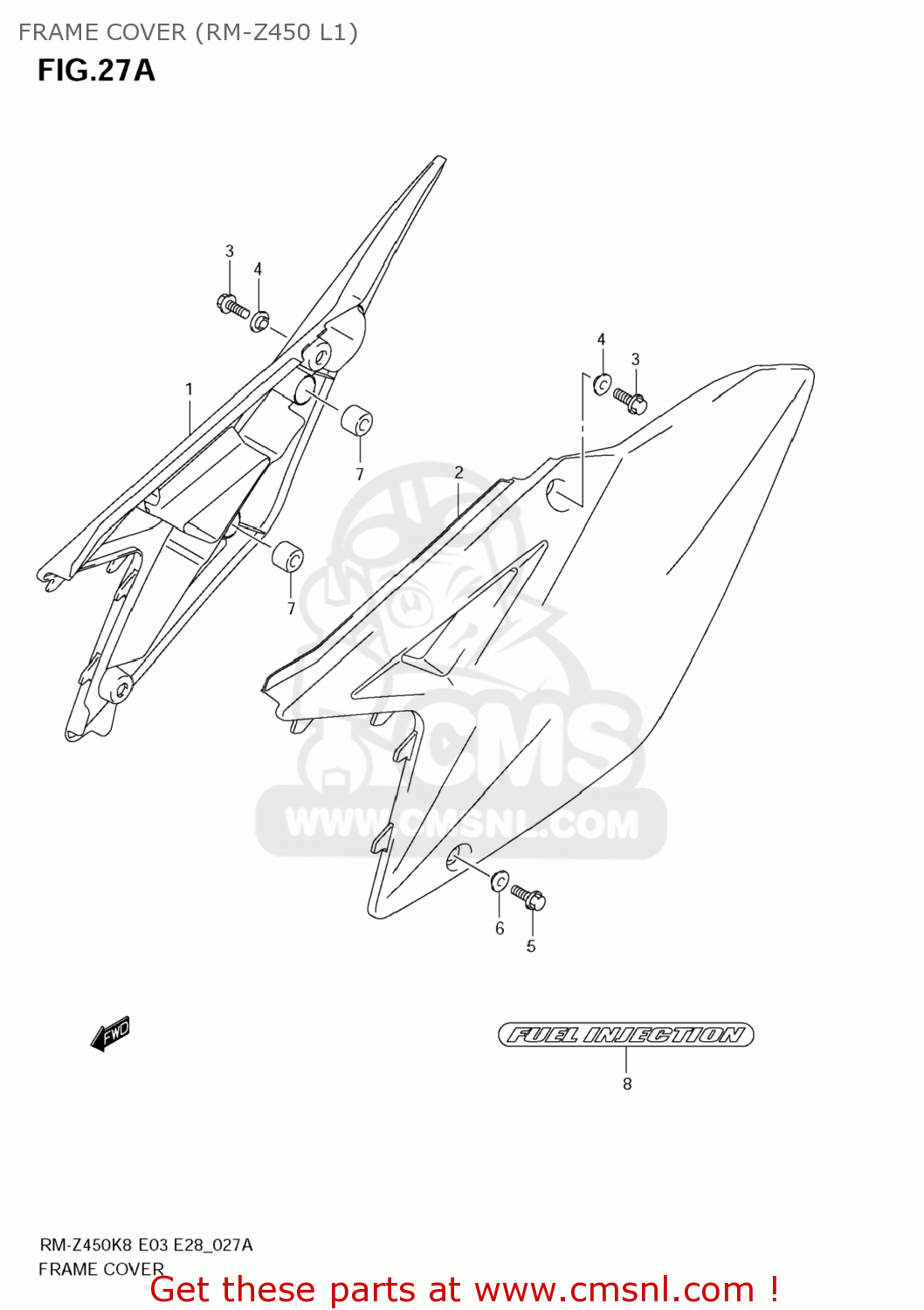 FRAME COVER (RM-Z450 L1) RM-Z450 2011 (L1) USA (E03) RMZ450 RM Z450