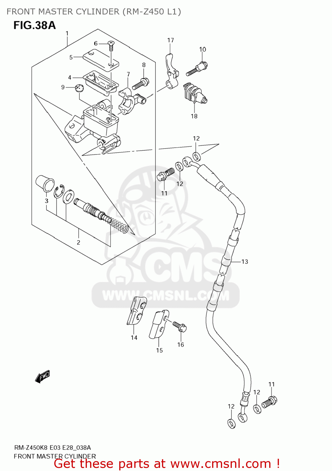 FRONT MASTER CYLINDER (RM-Z450 L1) RM-Z450 2011 (L1) USA (E03) RMZ450 RM Z450