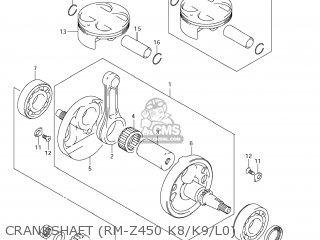CRANKSHAFT (RM-Z450 K8/K9/L0) - RM-Z450 2011 (L1) USA (E03) RMZ450 RM Z450