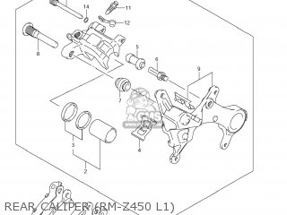REAR CALIPER (RM-Z450 L1) - RM-Z450 2011 (L1) USA (E03) RMZ450 RM Z450