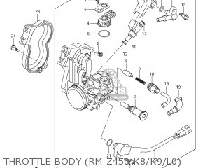 THROTTLE BODY (RM-Z450 K8/K9/L0) - RM-Z450 2011 (L1) USA (E03) RMZ450 RM Z450
