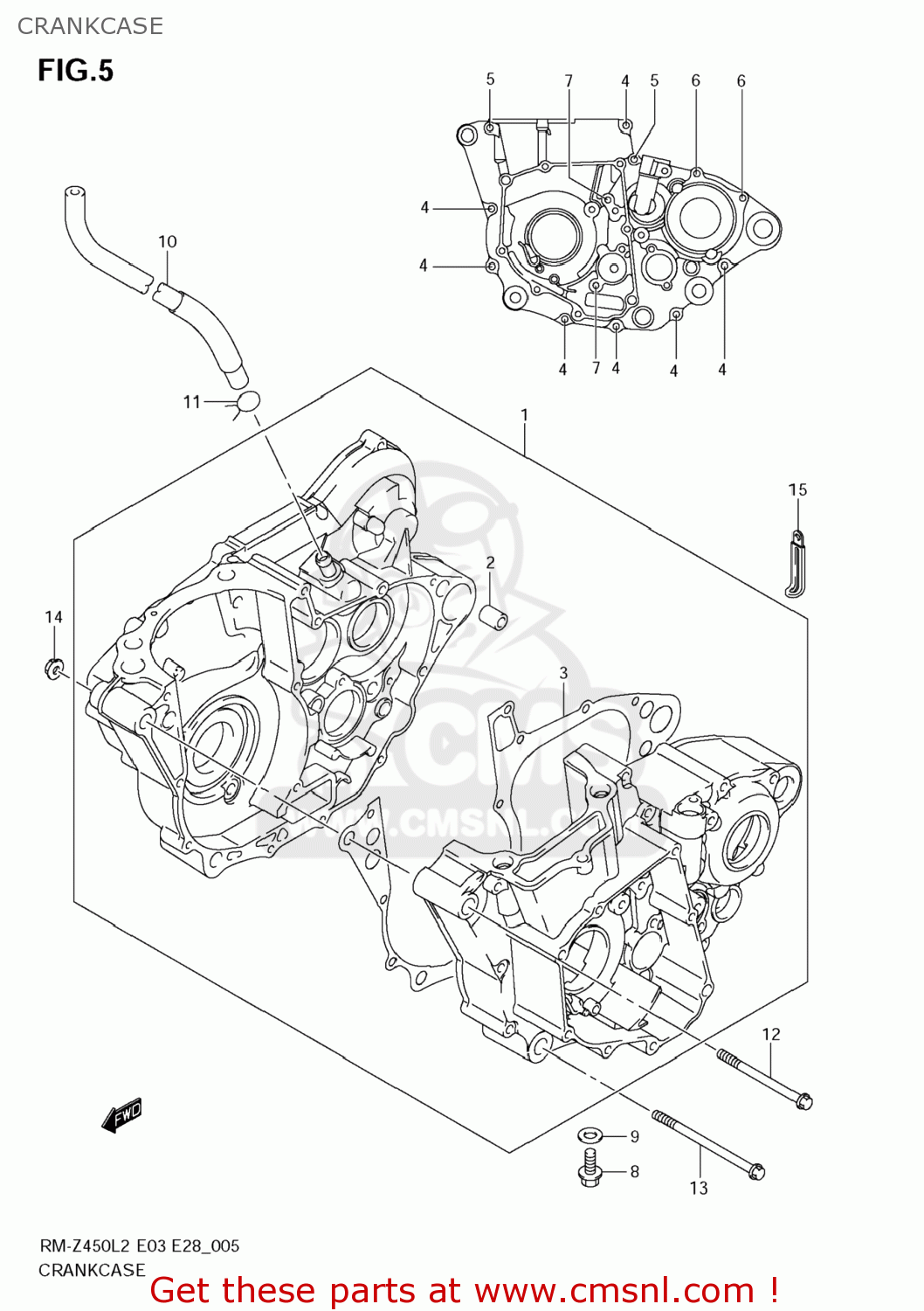 CRANKCASE RM-Z450 2012 (L2) USA (E03) RMZ450 RM Z450