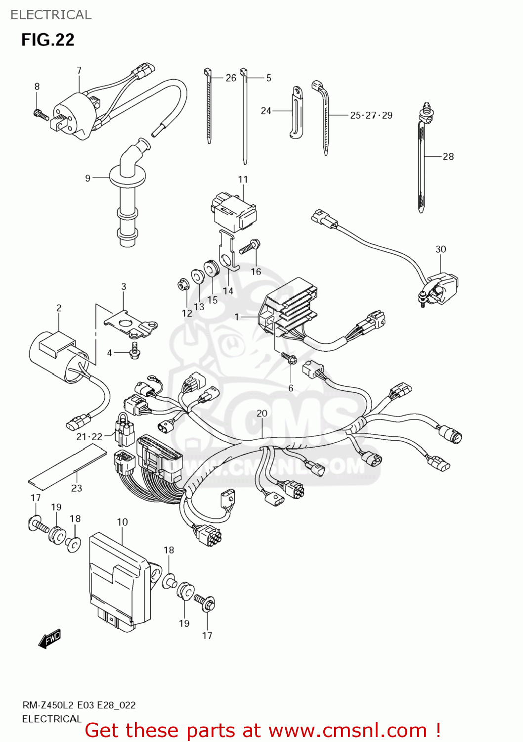 ELECTRICAL RM-Z450 2012 (L2) USA (E03) RMZ450 RM Z450