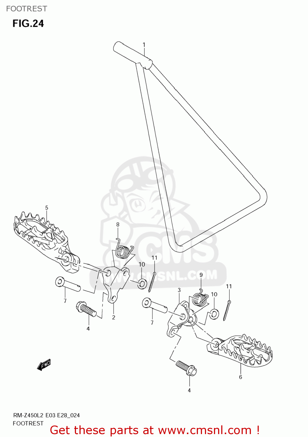 FOOTREST RM-Z450 2012 (L2) USA (E03) RMZ450 RM Z450