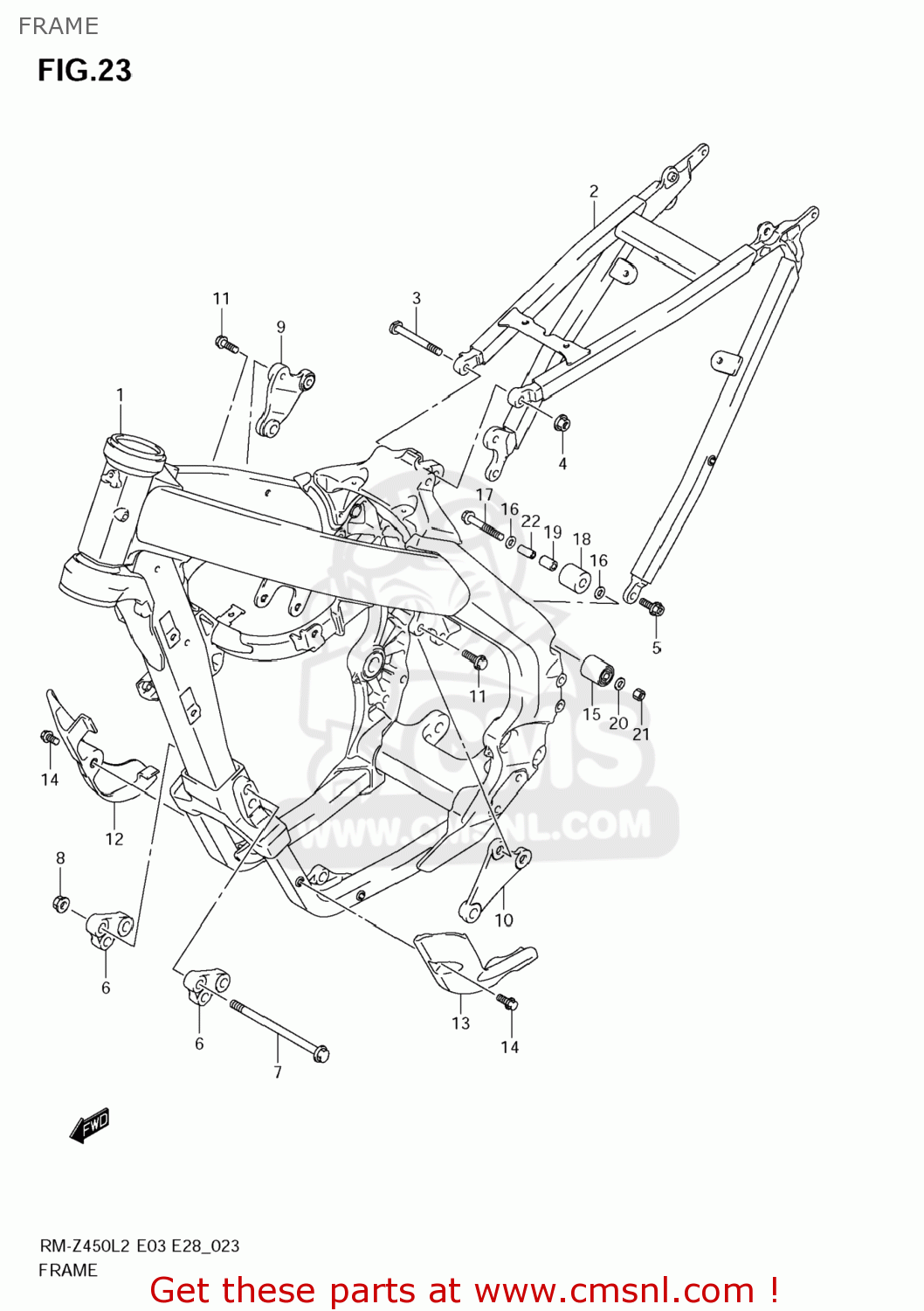 FRAME RM-Z450 2012 (L2) USA (E03) RMZ450 RM Z450