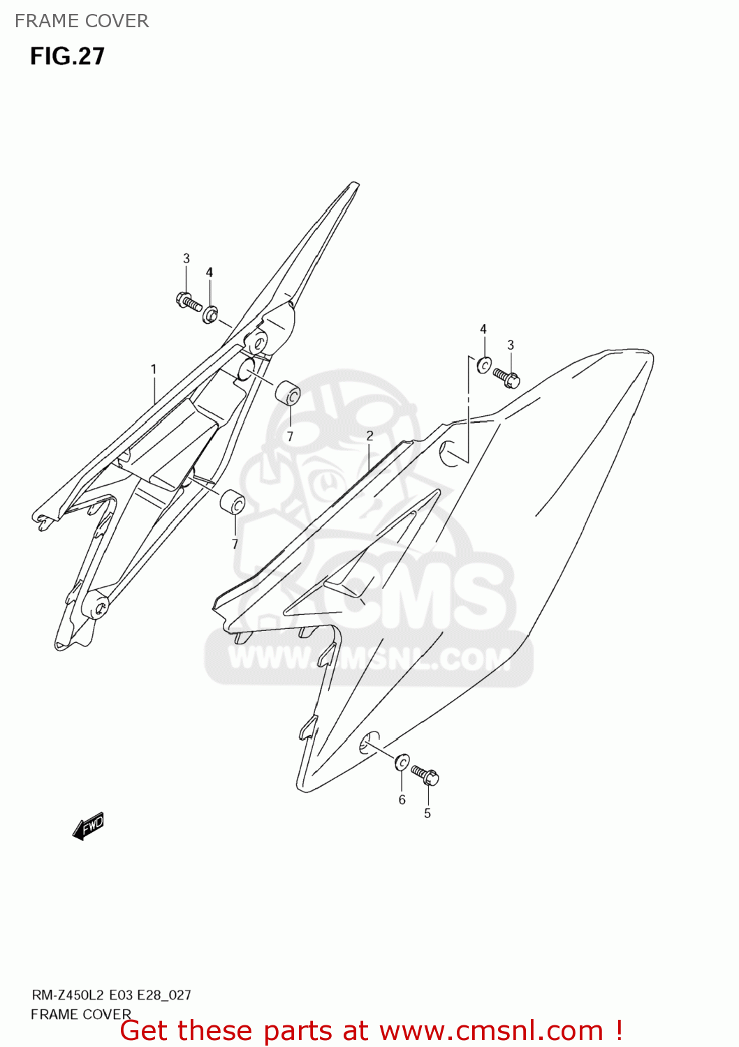 FRAME COVER RM-Z450 2012 (L2) USA (E03) RMZ450 RM Z450