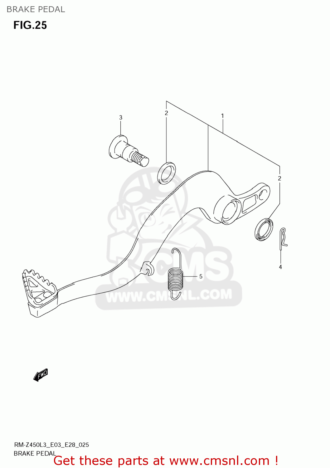 BRAKE PEDAL RM-Z450 2013 (L3) USA (E03) RMZ450 RM Z450