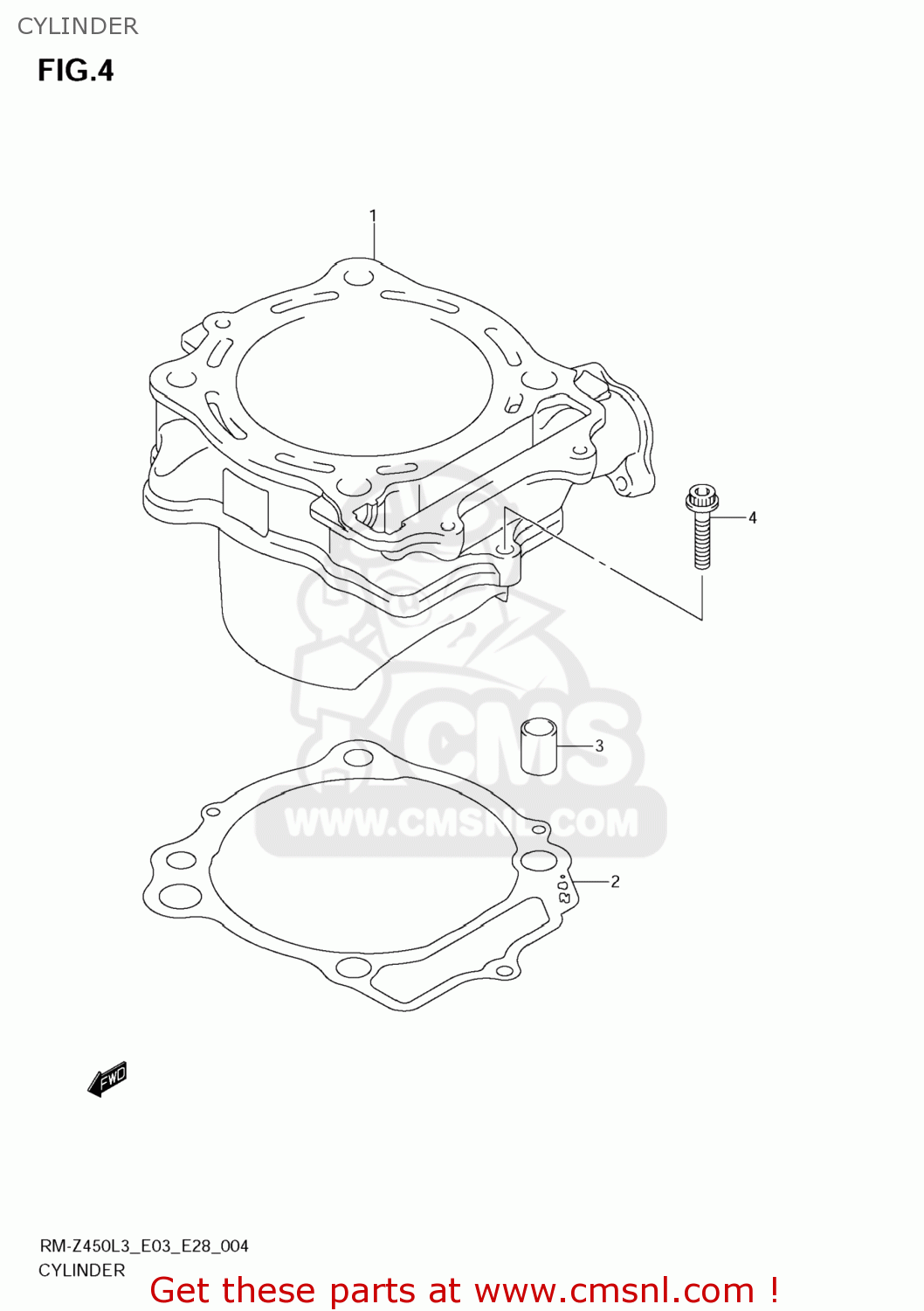 CYLINDER RM-Z450 2013 (L3) USA (E03) RMZ450 RM Z450