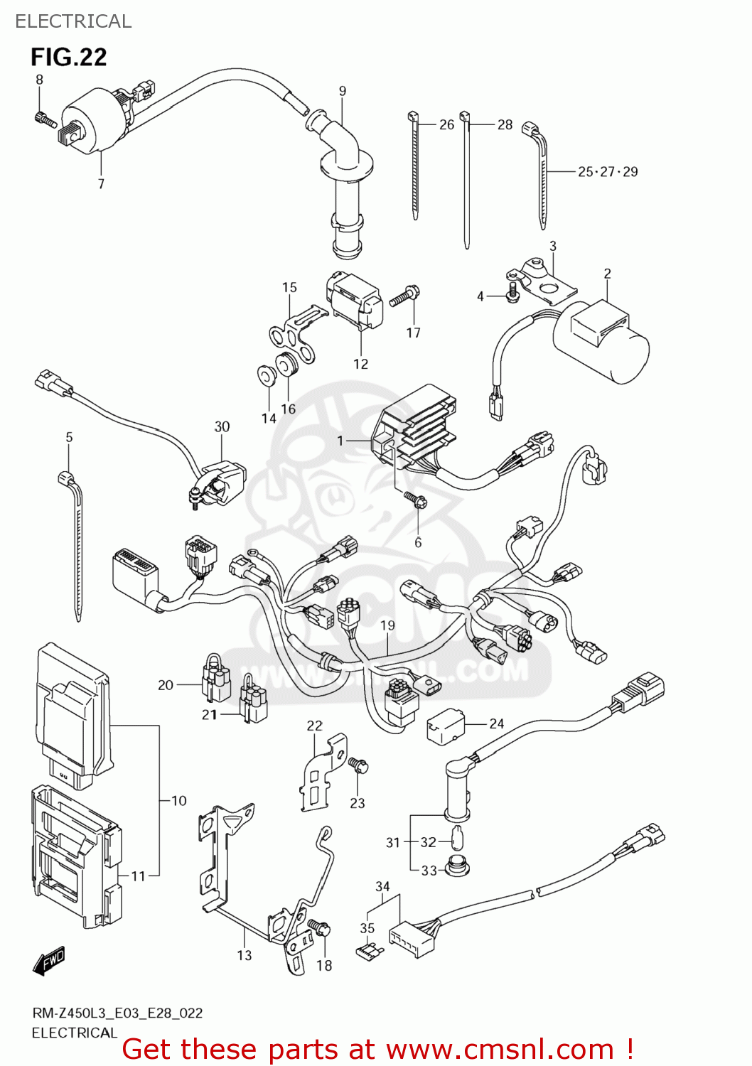 ELECTRICAL RM-Z450 2013 (L3) USA (E03) RMZ450 RM Z450