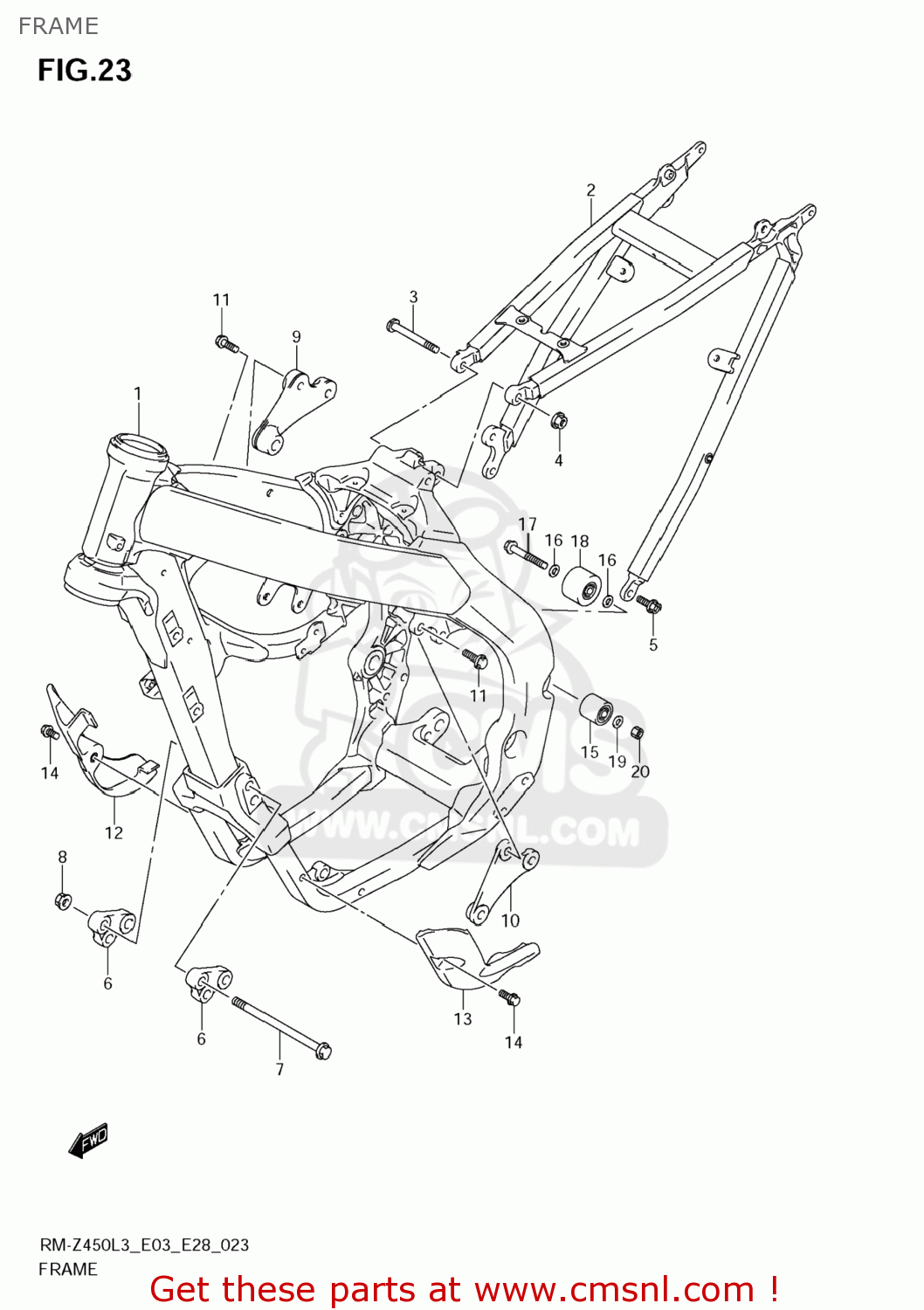 FRAME RM-Z450 2013 (L3) USA (E03) RMZ450 RM Z450