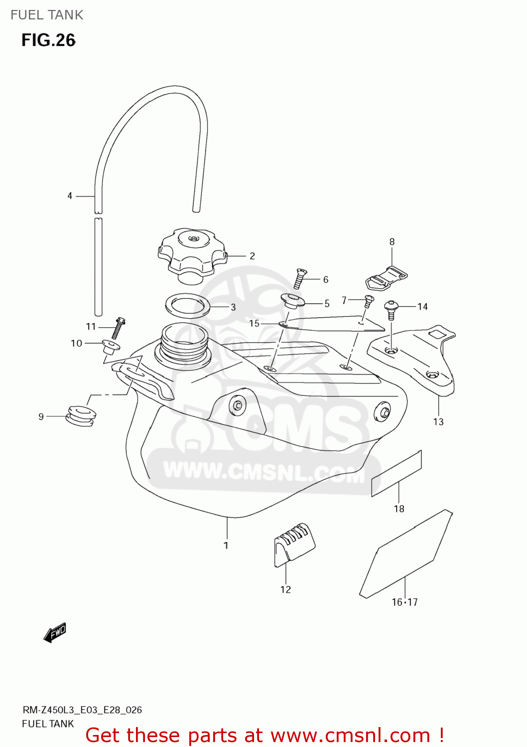 FUEL TANK RM-Z450 2013 (L3) USA (E03) RMZ450 RM Z450