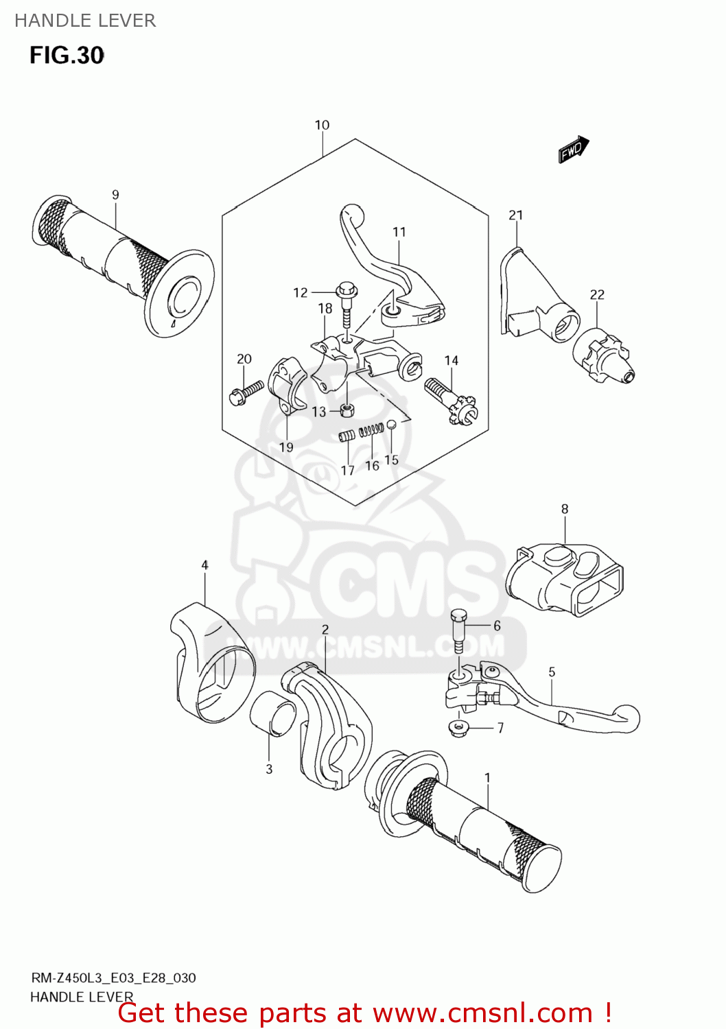 HANDLE LEVER RM-Z450 2013 (L3) USA (E03) RMZ450 RM Z450